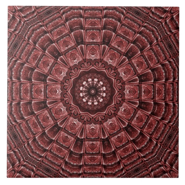 Rote dekorative Keramik Tile Fliese (Vorderseite)