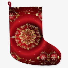 Rote dekorative Ornamente Strumpf Großer Weihnachtsstrumpf