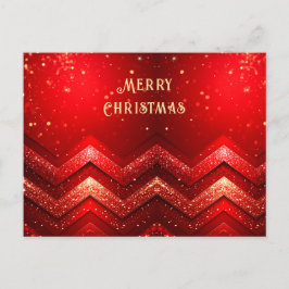 Rote Dekorative Weihnachts-Glitzer-Feiertags-Postk Postkarte