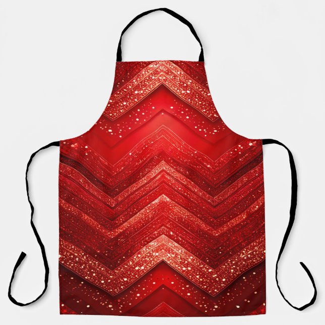 Rote dekorative Weihnachtsfeiertage Glitzer Schürz Schürze (Vorderseite)