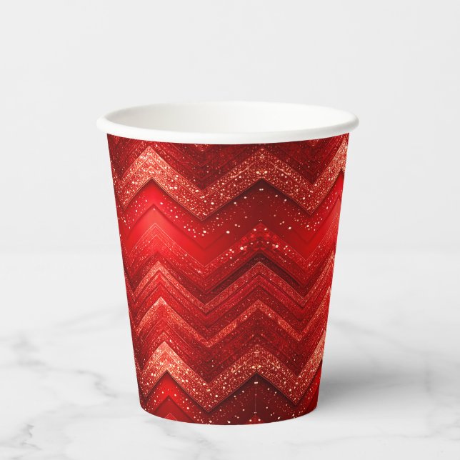 Rote dekorative Weihnachtsfeiertage Papier Cups Pappbecher (Vorderseite)