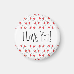 Rote des Liebe-Herz-und Wirbels-I Liebe Sie Magnet