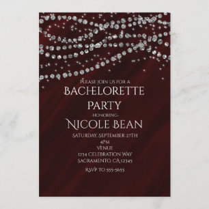 Rote & Diamant Glamour-Spark-Party-Einladungen Einladung