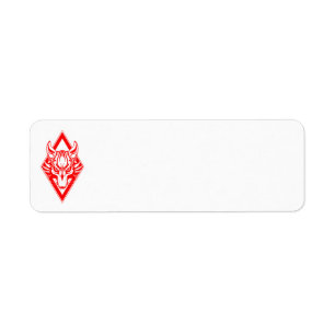 Rote Diamant-Wolf-Gesichts-Grafik