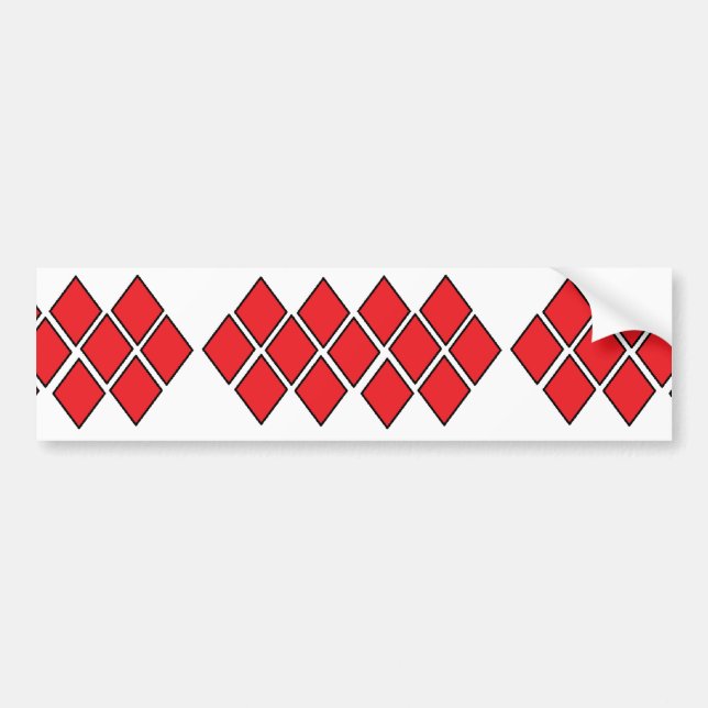 Rote Diamantformen Autoaufkleber (Vorne)