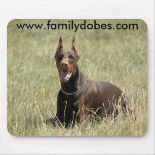 Rote DobermannMausunterlage Mousepad