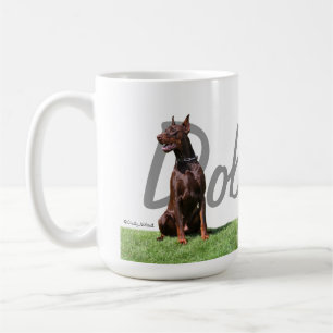 Rote DobermannPinschers mit Zucht nennen grafische Kaffeetasse