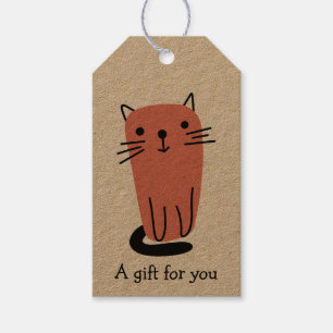 Rote Doodle-Katzengeschenk für dich individuell Geschenkanhänger
