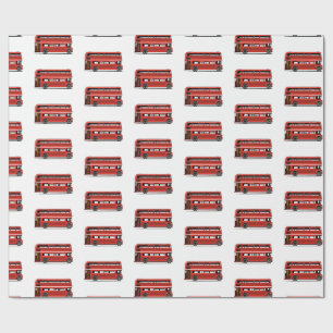 Rote Doppeldecker-Stadtbus-Jungs Geschenkpapier