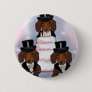 Rote Doxie Pfleger Button