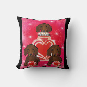 Rote Doxies Kissen