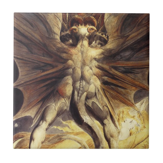 Rote Drache-Fliese Williams Blake Fliese (Vorderseite)