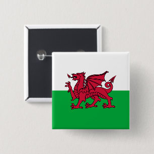 Rote Drache keltische Flagge von Wales & Walisisch Button