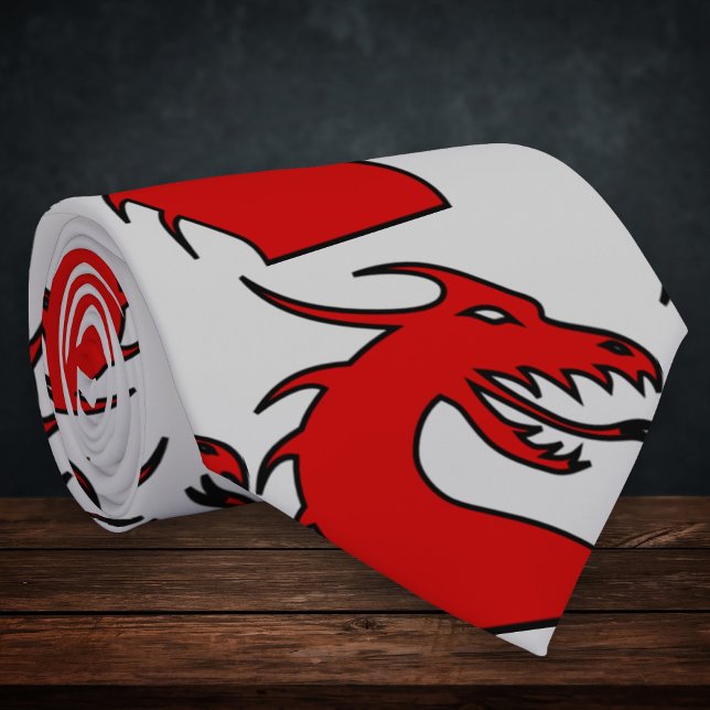 Rote Drache-Silhouette Krawatte (Von Creator hochgeladen)
