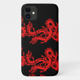 Rote Drachen Mystische Kreaturen Muster Schwarz Case-Mate iPhone Hülle