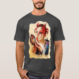 Rote Drachenfrau T-Shirt