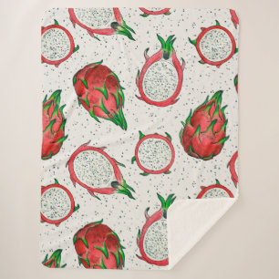 Rote Drachenfrucht auf Weiß Sherpadecke