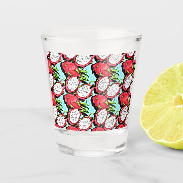 Rote Drachenfrucht Schnapsglas (Vorderseite)