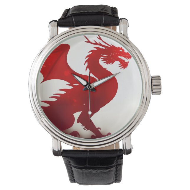 Rote Drachenwut Armbanduhr (Vorderseite)