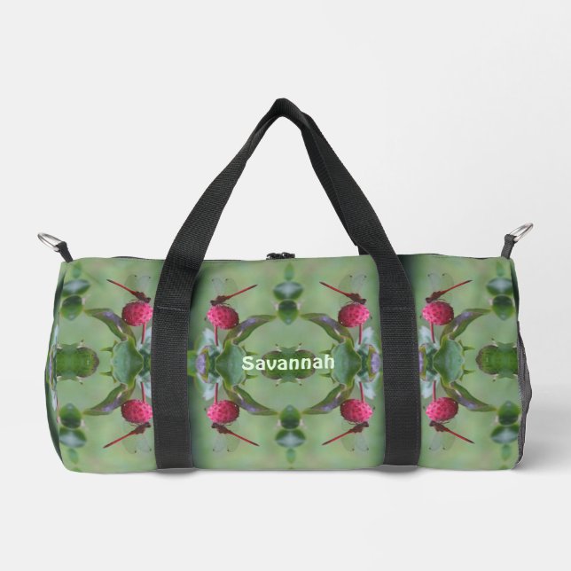 Rote Dragonfly Abstrakt Personalisiert Duffle Bag (Vorderseite)