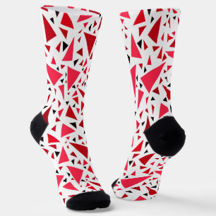 Rote Dreiecke auf weißem Hintergrund Socken