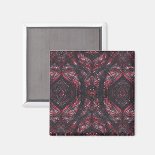Rote dunkelrote abstrakte Aquarellkunst Magnet