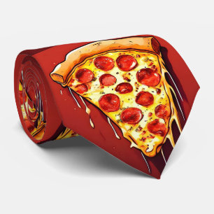 Rote Dunkle Himmlische Pizzascheibe Halsbinde Krawatte