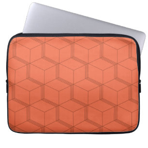 Rote, dynamische, retro, coole trendige Würfellini Laptopschutzhülle