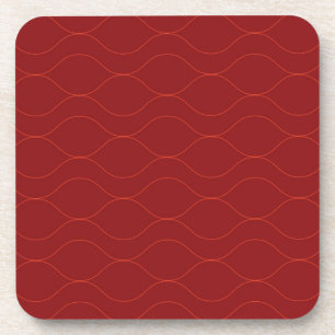 Rote, einfache, elegante, coole Wave Abstraktion A Getränkeuntersetzer