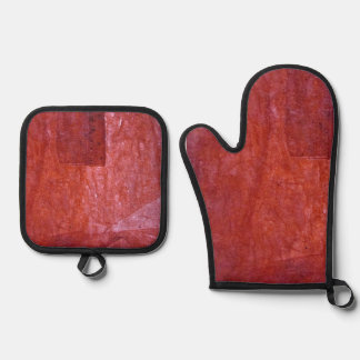 Rote einfache Kunst-Topflappen und Ofenhandschuh, Ofenhandschuh & Topflappen-Set