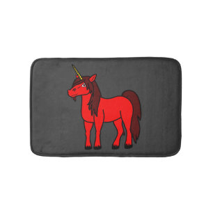Rote Einhorn-Bad-Matte Badematte