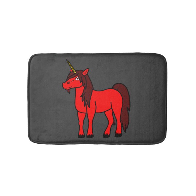 Rote Einhorn-Bad-Matte Badematte (Vorderseite)