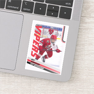 Rote Eishockey-Sammelkarten Aufkleber