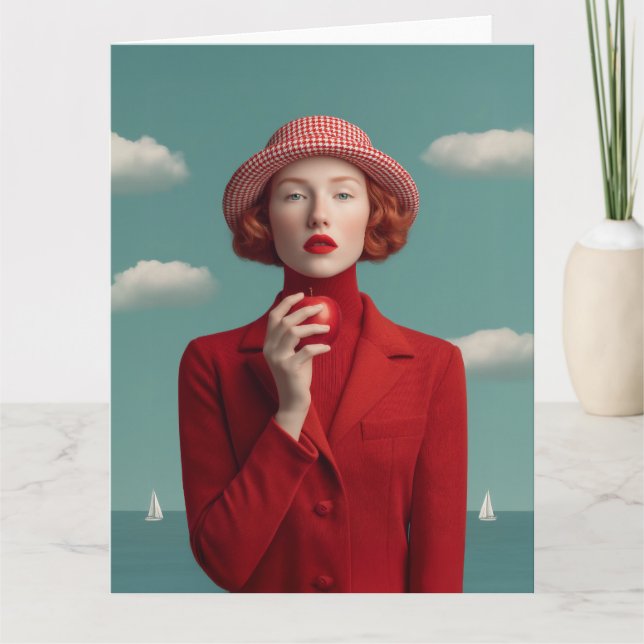 Rote Eleganz mit Apple Karte (Vorderseite)