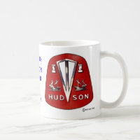 Rote Emblem-Tasse des Hudsons