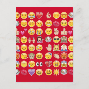 rote Emoji Postkarte