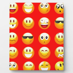 rote Emojis Fotoplatte