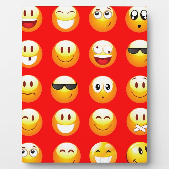 rote Emojis Fotoplatte (Vorderseite)