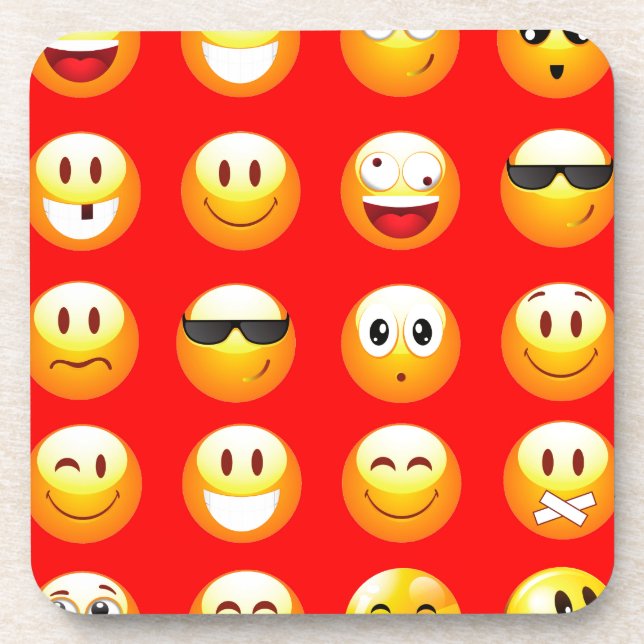 rote Emojis Getränkeuntersetzer (Vorderseite)