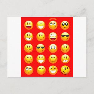 rote Emojis Postkarte