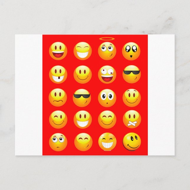 rote Emojis Postkarte (Vorderseite)