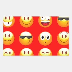 rote Emojis Rechteckiger Aufkleber