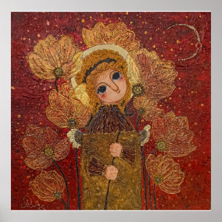 Rote Engel-Blume Poster