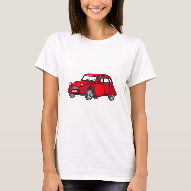 Rote Ente (2CV) T-Shirt (Vorderseite)