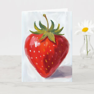 Rote Erdbeere Frucht Aquarellmalerei Karte