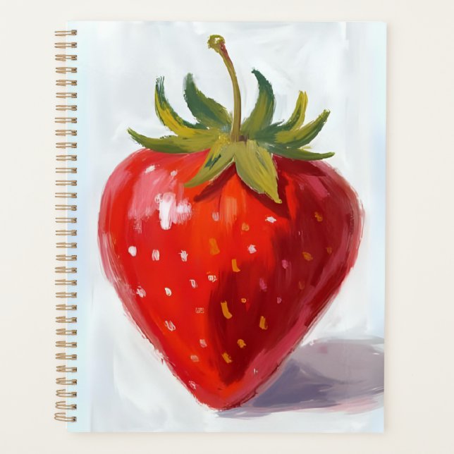 Rote Erdbeere Frucht Aquarellmalerei Planer (Vorderseite)