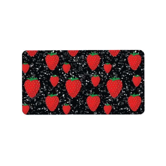 Rote Erdbeere Frucht Liebhaber Sweet Berries Elega Adressaufkleber (Vorne)
