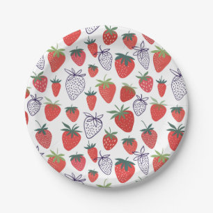 Rote Erdbeeren Berry Paper Teller