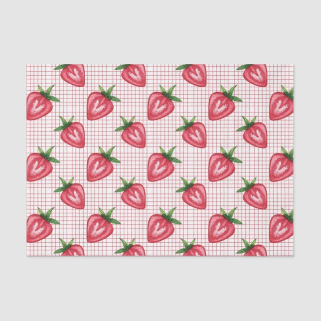 Rote Erdbeeren (Design 9 Red Series) Seidenpapier (Vorderseite)