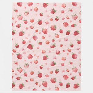 Rote Erdbeeren Fleecedecke